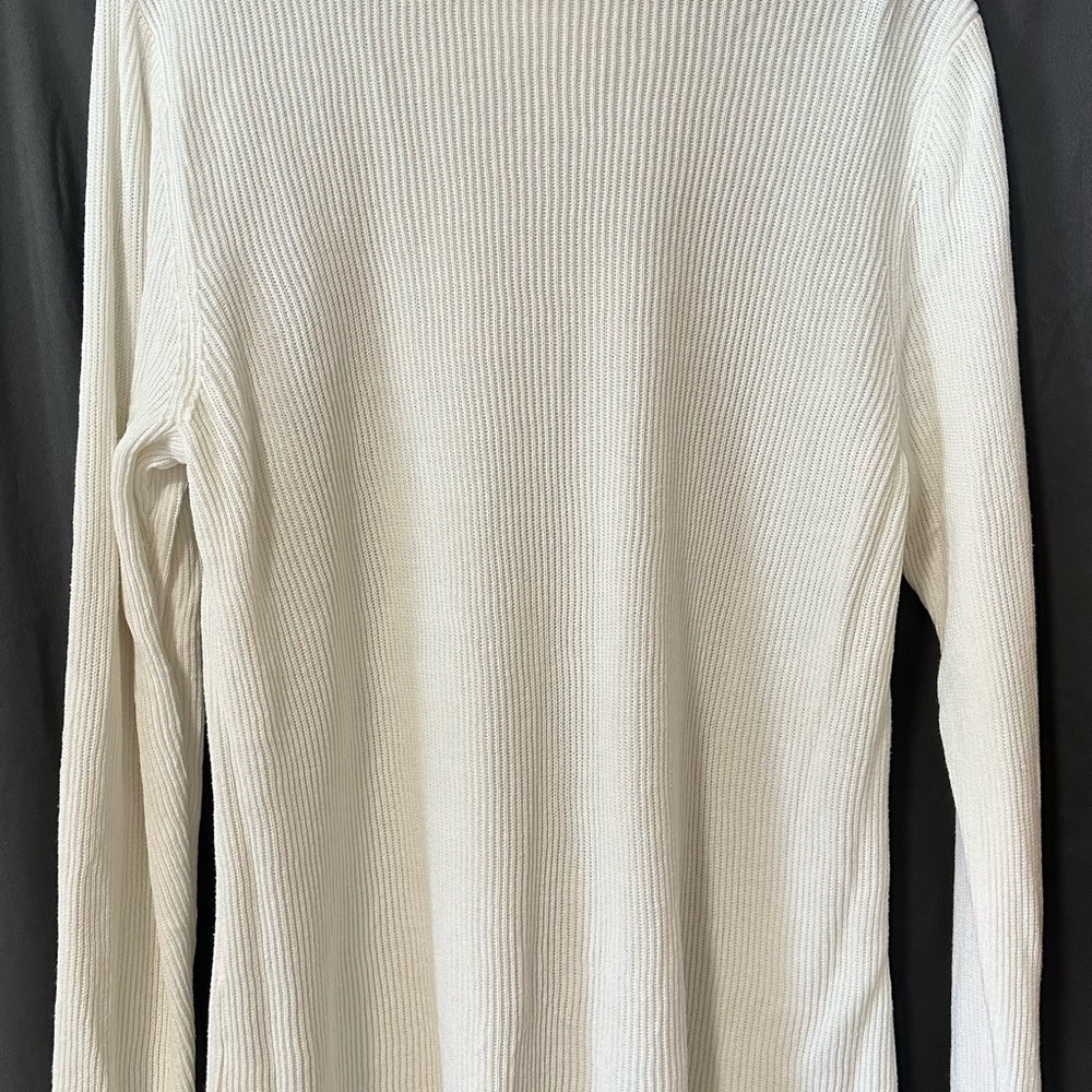 Croft & Barrow Cream Ribbed Turtleneck Sweater